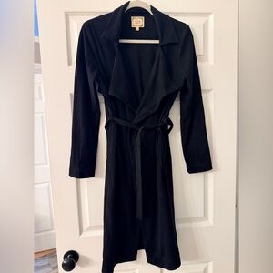 Faux suede black coat